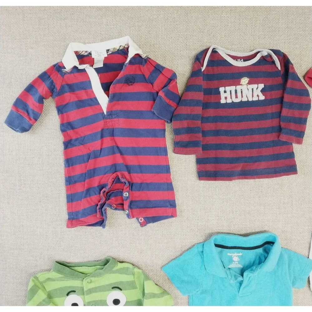 Baby Infant Boy Clothing Bundle Bodysuit Variety Of Colors 24 Pieces Newborn #6